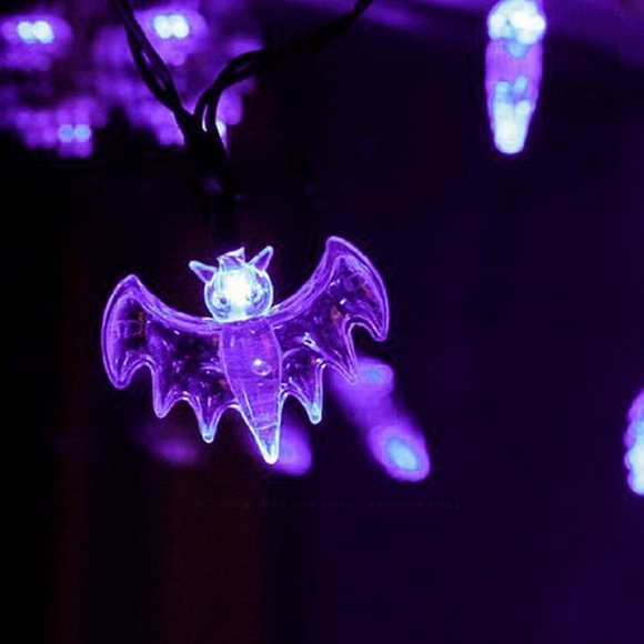 Spirit Halloween LED Bats String Lights Goth Bat Party Lights Purple - Picture 12 of 12